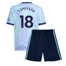 Arsenal Takehiro Tomiyasu #18 Tredjedraktsett Barn 2024-25 Kortermet (+ korte bukser)